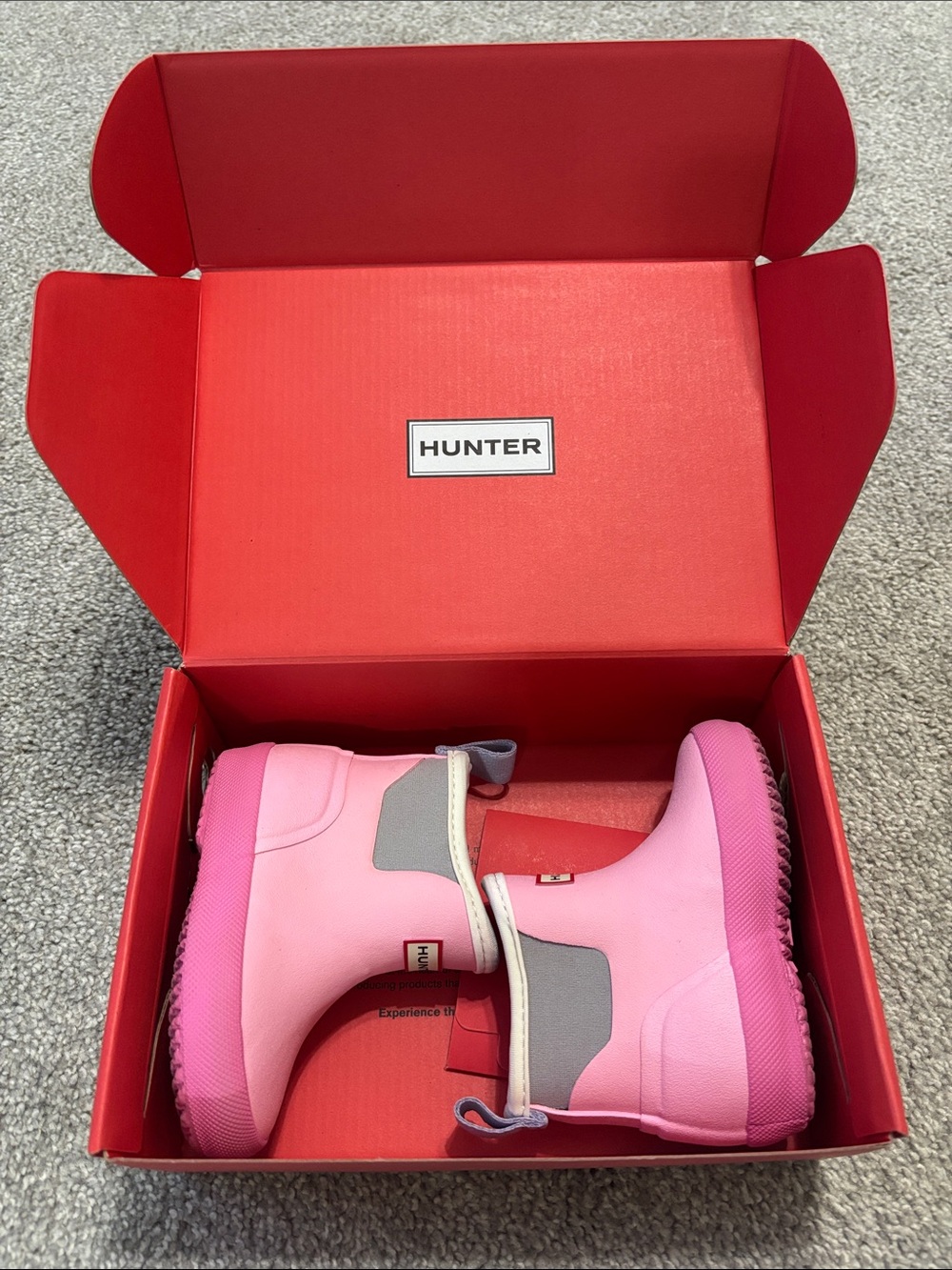 Hunter Kids Pink Waterproof Pull-On Rain Boots
